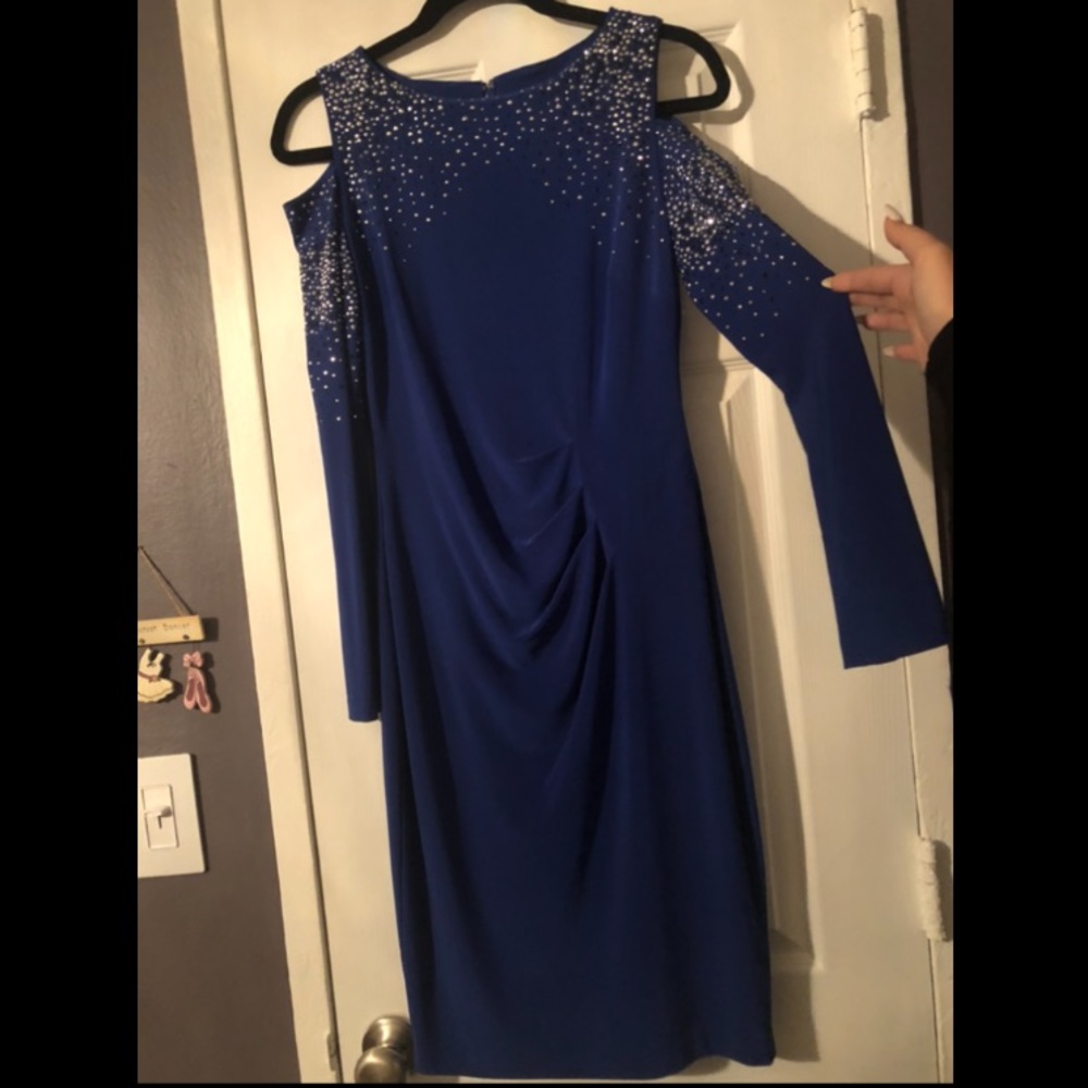 Royal blue with sequence detailing Evening dress